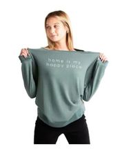 4/$25 Peace Love World Comfy Knit Affirmation Top " Home Is My Happy Place " XS