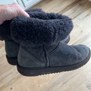Boots brown fleece lined womens 6 Comfy