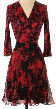 Diane Von Furstenberg Silk Irina Floral Print Wrap Dress Size 4