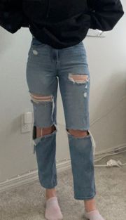 Vintage Straight Ripped Jeans