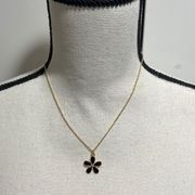 Brand New!! Flower with crystal pendant necklace