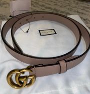 Leather Belt with Double G Buckle Size 95