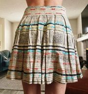 Parker Aztec Linen Embroidered Skirt