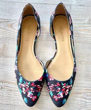 Talbots Edison Floral Half D'Orsay Pointed Toe Flats |‎ Size 8