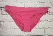 NEW Crown & Ivy Women's Size XL Pink Scalloped Full Coverage Bikini Bottom