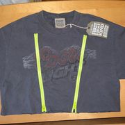 🦋LF Furst of a kind Coors Lights zipper cropped shirt