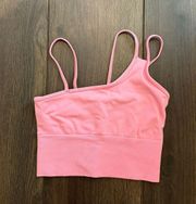 Pink Cropped Workout Top