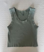 Sage Green Cropped Tank Top