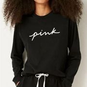 PINK - Victoria's Secret Victoria's Secret Pink Black Campus Logo Long sleeve Tee Sz S