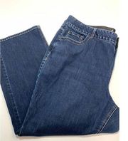 Lane Bryant Womens High Rise Tighter Tummy Tech Straight Jeans Dark Wash Size 24