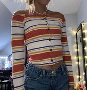 off the shoulder striped shirt 