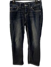 Silver Suki Surplus Mid Capri Dark Denim Jeans Women’s Size 28 Low Rise Cropped
