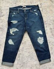 Distressed Low Rise Boyfriend Jeans Size W31