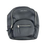 Jack Wills Faux Leather Backpack in Black