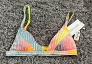 Dippin' Daisys Rainbow Bikini Top size Small