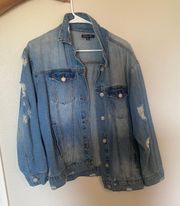 Distressed Denim Jean Jacket