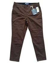 Democracy Ab Solution High Rise Ankle Length Women's Jeans Brown Stretch Size 14