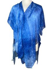 Jessica McClintock Sheer Kimono Beach Swim Cover Up One Size‎ Open Blue