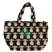 Simply Southern Black Gold Pineapple Canvas Large Zippered Tote