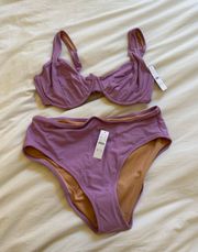 Jcrew Purple Bikini Bottom High Waisted