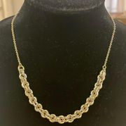 Banana Republic Gold And Silver Tone Chain Pendant Statement Necklace