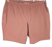 Denim Co Plus Size 3X Shorts Pull On Elastic Waist Pink 11 Inch Pockets 800