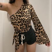 One Shoulder Cheetah Bodysuit