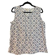 Talbots medallion blue printed tank size m