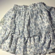 blue floral pattern skirt