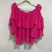 Boohoo Barbie Pink Off the Shoulder Blouse