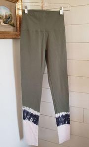 Aerie Offline by  OG Legging Hi-Rise Long Inseam Olive Green tie dye ankle Small