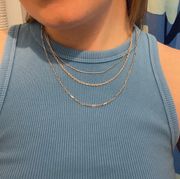 Silver Chain Necklaces Set of 3