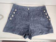 Veronica Beard Blue Linen Shorts