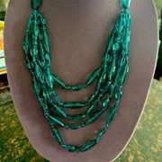 Talbots Teal Lucite Multi Strand Necklace