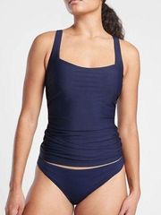 NWT Athleta Square Neck Bra Cup Tankini Top Navy 36 D/DD