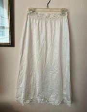 vintage cream lace slit skirt slip
