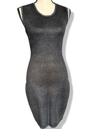 Rachel Roy women's black and silver metallic sleeveless bodycon dress medium