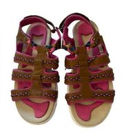 RYKA Damsel Sandals Size 8.5 Comfortable Adjustable Brown Pink