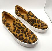 Lulus Dylann Leopard Suede Slip-On Flatform Sneakers Womens Size 6.5 Shoes