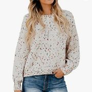 Chunky Knit Multicolor Dot Sweater