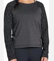 Calia by Carrie Underwood Limited Edition Black onyx Velvet Pierced Sweatshirt S