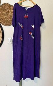 Vintage made in the USA creative wear purple lounge dress