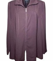 Zip Up Blazer Jacket Burgundy Purple Size 14 / 16