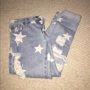 Distressed Star Print Jeans