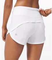 Lululemon White Speed Up Low-Rise Lined Short 4”