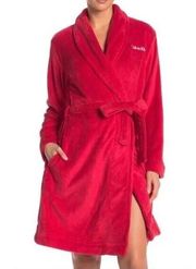 NWOT Calvin Klein Womens Plush Belted Bath Robe Red XS / S
