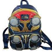 Loungefly, Marvel, Thor L&T cosplay Mini backpack. Summer, Disneyland, blue/gold
