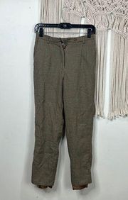 Womens Pendleton Plaid Petite Wool Dress Slacks Capris Size 6 Brown Plaid