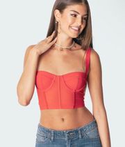 Red Corset Crop Top