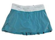 Lululemon Run Speed Skirt Tennis Skort Blue Women's Size 4 Pleats Golf Shorts